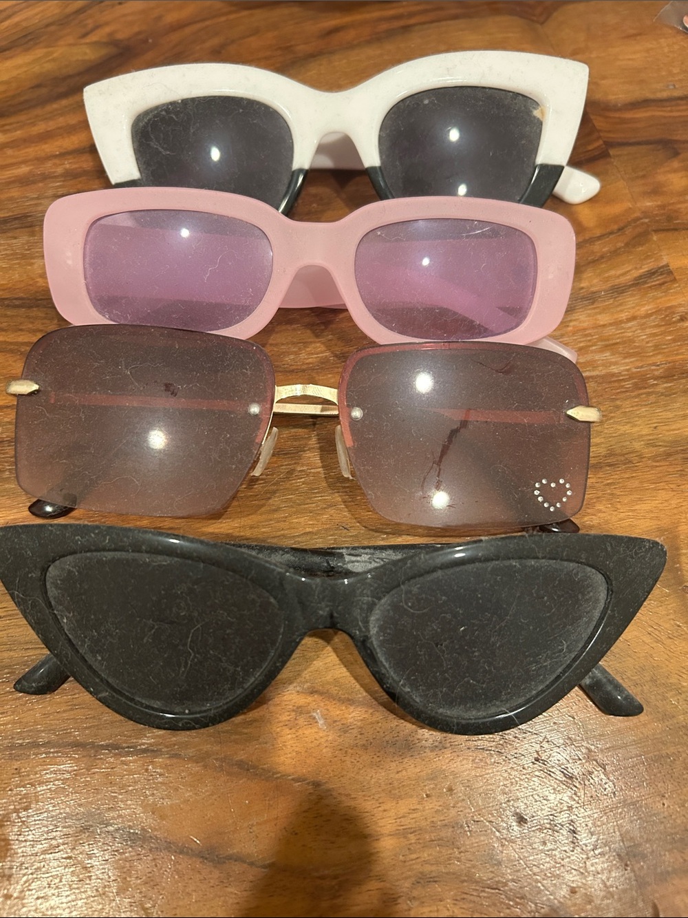 Urban Outfitters Women’s Sunglasses Set — White, Pink, Brown & Black Frames